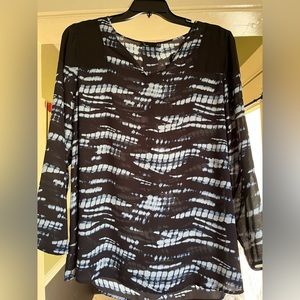Black and blue tie-dyed tunic, size XXL